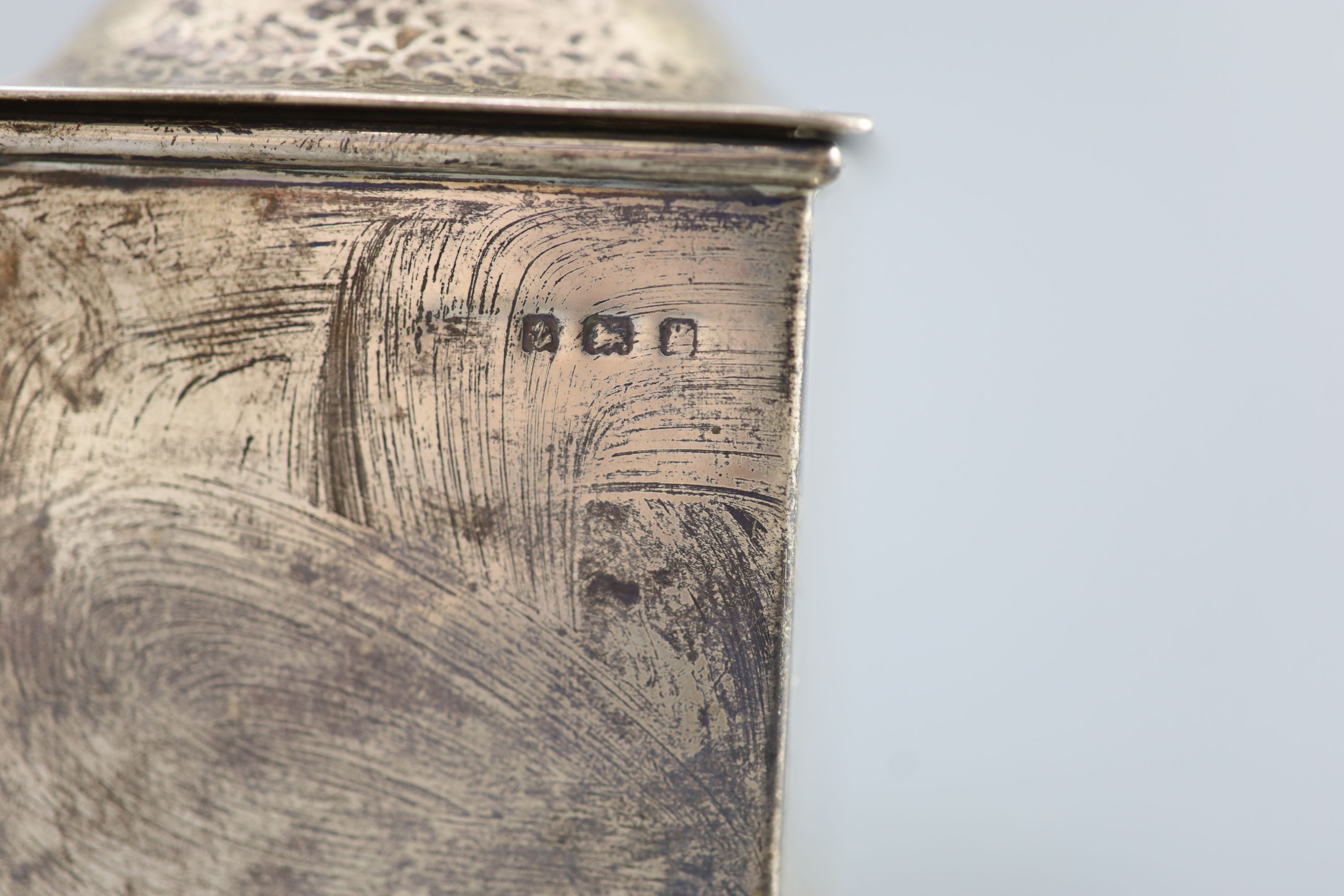 An Edwardian Art Nouveau silver tea caddy by Connell